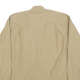 CITY SHIRT Mens Beige Shirt M Embroidered Pocket Floral Design Long Sleeve