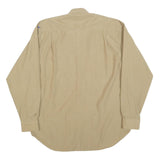 CITY SHIRT Mens Beige Shirt M Embroidered Pocket Floral Design Long Sleeve