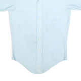 QIANA Mens Blue Plain Nylon Shirt XS Short Sleeve Button Casual Pocket