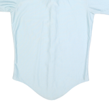 QIANA Mens Blue Plain Nylon Shirt XS Short Sleeve Button Casual Pocket