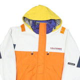 TOMMY HILFIGER Mens White & Orange Sailing Gear Zip Jacket L Polyester Blend