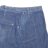 LEVI'S Womens Blue Denim Mini Cotton Blend Skirt L Functional Pockets