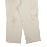 DICKIES Mens Relaxed Beige Cargo Trousers W38 L27 Cotton Blend Zip