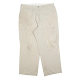 DICKIES Mens Relaxed Beige Cargo Trousers W38 L27 Cotton Blend Zip