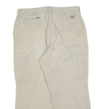 DICKIES Mens Relaxed Beige Cargo Trousers W38 L27 Cotton Blend Zip