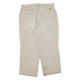 DICKIES Mens Relaxed Beige Cargo Trousers W38 L27 Cotton Blend Zip