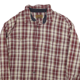ST JOHNS BAY Mens Maroon & Cream Check Shirt XL Casual Comfortable Cotton