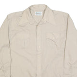 KMART Mens Beige Polyester Blend Shirt XL Long Sleeve Button Front Casual