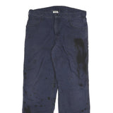 CARHARTT Mens Cotton Blend Blue Relaxed Straight Trousers W38 L34 Workwear