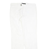 JUST CAVALLI Womens Cotton Blend White Regular Fit Straight Leg Trousers W36 L36