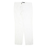 JUST CAVALLI Womens Cotton Blend White Regular Fit Straight Leg Trousers W36 L36