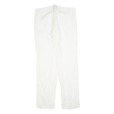 JUST CAVALLI Womens Cotton Blend White Regular Fit Straight Leg Trousers W36 L36