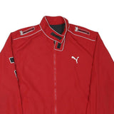 PUMA Mens Red & Black Zip Jacket L Polyester Blend Sports Racing Style Track