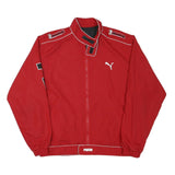 PUMA Mens Red & Black Zip Jacket L Polyester Blend Sports Racing Style Track