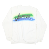DISCUS Mens White Crew Neck L Doherty Jennifer Airbrush Graphic Sweatshirt