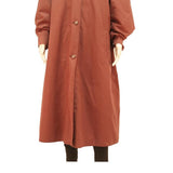 Womens Rust Button Cotton Blend Long Sleeve Coat XL Plain Hooded Casual Jacket