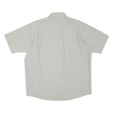 WRANGLER Mens Grey Cotton Blend Shirt L Casual Button Pocket Short Sleeve