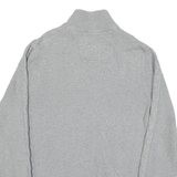 NAUTICA Womens Grey Patterned Jumper Cotton Blend Half Zip Cable Knit S