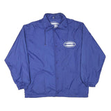 LETS GO Mens Blue Button Jacket L Polyester Blend Plain Casual Outerwear