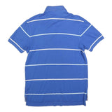 TOMMY HILFIGER Mens Blue & White Striped Polo Shirt XS Classic Cotton Blend