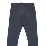 CALVIN KLEIN Mens Cotton Blend Navy Regular Straight Trousers W30 L30