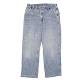 CARHARTT Mens Jeans Blue Regular Straight Denim Stone Wash W32 L29 Workwear