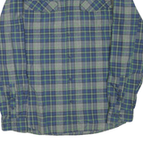 COLUMBIA Mens Blue & Green Plaid Shirt XL Cotton Blend Lightweight Casual