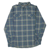 COLUMBIA Mens Blue & Green Plaid Shirt XL Cotton Blend Lightweight Casual