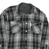 NATURE Mens Black & Grey Check Shirt XL Button Front Long Sleeve Casual
