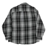 NATURE Mens Black & Grey Check Shirt XL Button Front Long Sleeve Casual
