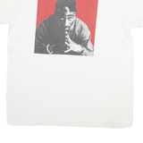 POETIC JUSTICE Mens White L Graphic T-Shirt Short Sleeve Crew Neck Cotton Blend