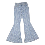 SHYANNES Womens Jeans Blue Regular Flared Denim Medium W26 L35 Patterned