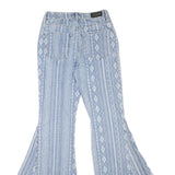 SHYANNES Womens Jeans Blue Regular Flared Denim Medium W26 L35 Patterned