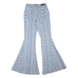 SHYANNES Womens Jeans Blue Regular Flared Denim Medium W26 L35 Patterned