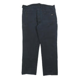 DICKIES Mens Cotton Blend Black Regular Straight Trousers W36 L30 Workwear Zip
