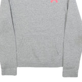 UNDER ARMOUR Womens Grey Sweatshirt Crew Neck S Pink Logo Casual Pullover