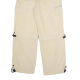 Mens Relaxed Beige Polyester Blend Cargo Trousers W26 L29 Zip Pockets Casual