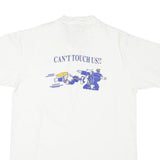 ONEITA Mens White Lady Zebra Softball Polo T-Shirt L Short Sleeve Crew Neck