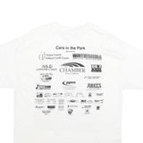 HANES Mens White Cars In The Park Graphic T-Shirt L Short Sleeve Crew Neck Event