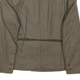 EUSON Womens Brown Wool Button Jacket M Houndstooth Classic Tailored
