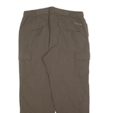 COLUMBIA Lined Womens Brown Regular Cargo Trousers W35 L29 Outdoor Zip Pocket
