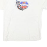 GILDAN Mens White Red Bull High Point National Graphic T-Shirt L Short Sleeve