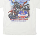 GILDAN Mens White Red Bull High Point National Graphic T-Shirt L Short Sleeve