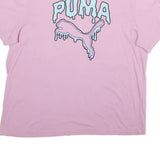 PUMA Mens Pink Graphic T-Shirt XL Short Sleeve Crew Neck Cotton Casual