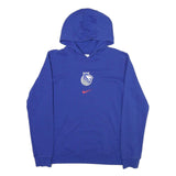 NIKE Mens Blue Hoodie XL Cotton Blend Pullover Swoosh Logo Casual Wear