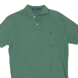 POLO RALPH LAUREN Mens Green Short Sleeve Plain S Polo Shirt Cotton Blend