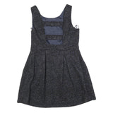 MONSOON Womens Black Glitter Floral Sleeveless Mini Dress Polyester Blend UK 12