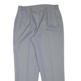 Womens Relaxed Fit Wool Blend Grey Trousers W32 L29 Zip Closure Elegant