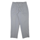 Womens Relaxed Fit Wool Blend Grey Trousers W32 L29 Zip Closure Elegant