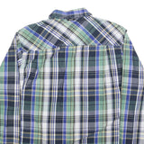BENCH Mens Blue Green Check Shirt M Cotton Blend Casual Long Sleeve